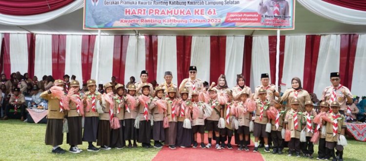 Ketua Kwarcab Pramuka Lampung Selatan Lantik 40 Pengurus Mabiran dan Kwaran Kecamatan Katibung